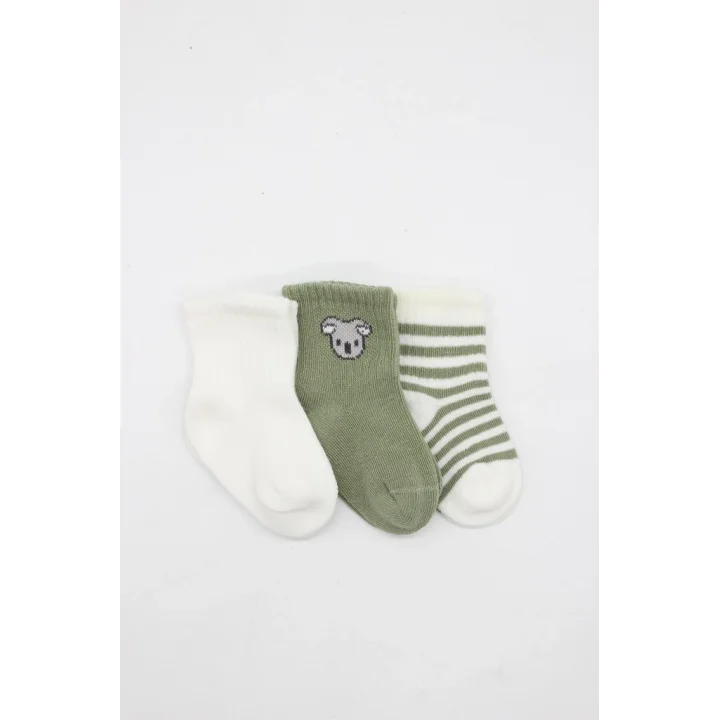 Mey İthalat® Koala Boy 3lü Penye Soket Çorap 10133 Ekru