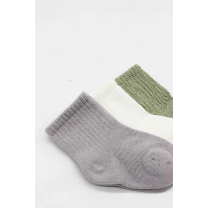 Mey İthalat® Koala Boy 3lü Penye Soket Çorap 10133 Gri