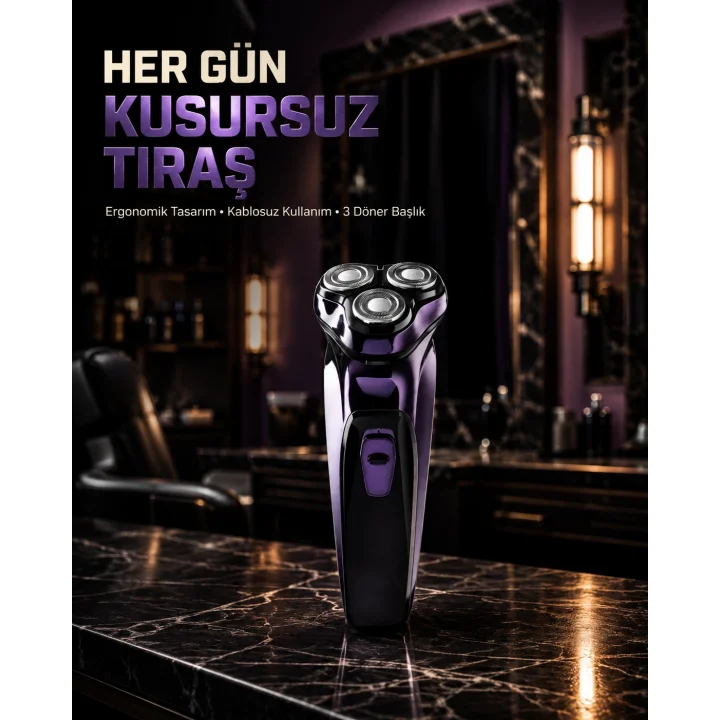 Mey İthalat® Kompakt Şarjlı Saç Sakal Tıraş Makinesi Kuru Kullanım Özellikli