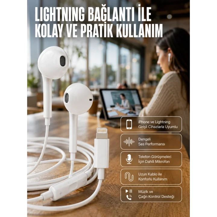 Mey İthalat® Konforlu Ergonomik Kare Tasarımlı Müzik ve Çağrı Kulaklığı Yeni Nesil