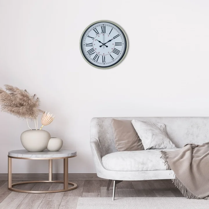 Mey İthalat® Krem 36 Cm Dekoratif Modern Duvar Saati