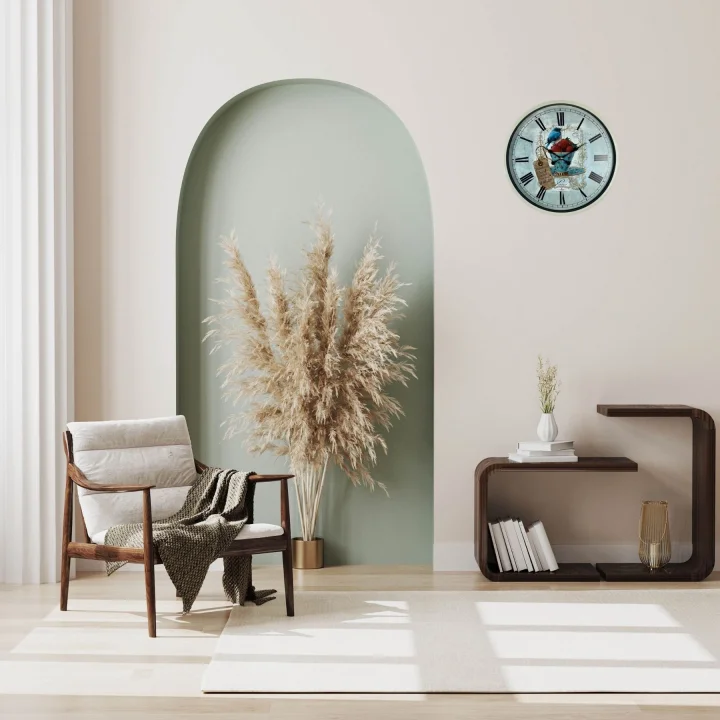 Mey İthalat® Krem 36 Cm Paris Strawberry Bird Duvar Saati