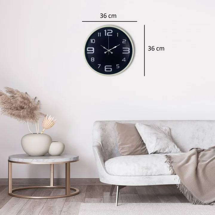 Mey İthalat® Krem Standart 36 Cm Duvar Saati