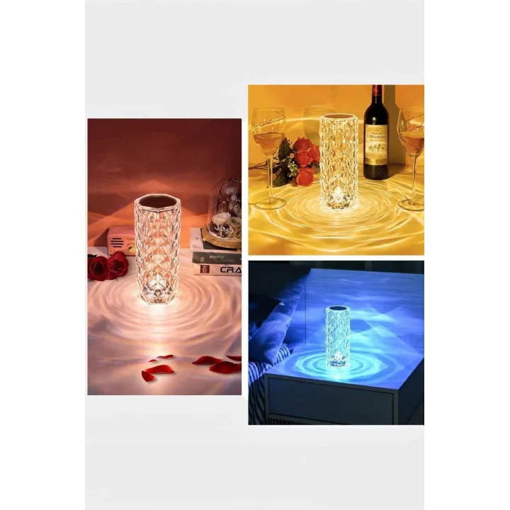 Mey İthalat® Kristal Dokunmatik Ve Kumandalı Masa Ve Gece lambasI