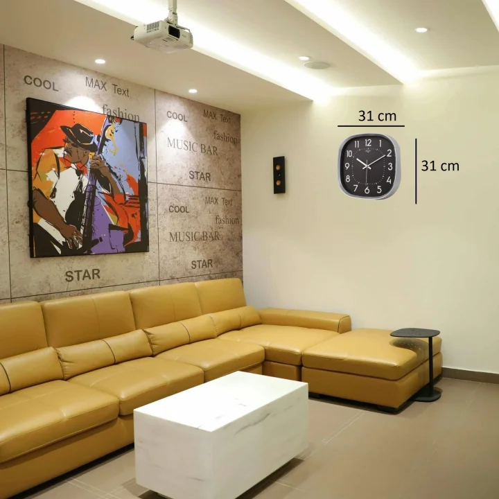 Mey İthalat® Krom 31 Cm Dekoratif Lüks Duvar Saati