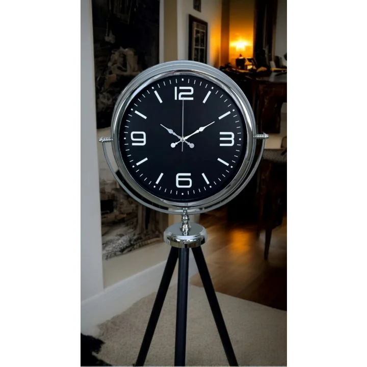 Mey İthalat® Krom Asil Tripod Ayaklı Saat