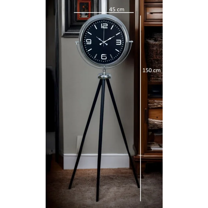 Mey İthalat® Krom Asil Tripod Ayaklı Saat