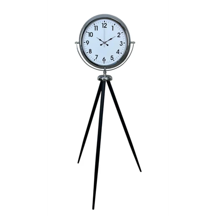 Mey İthalat® Krom Dekoratif Tasarım Tripod Ayaklı Saat