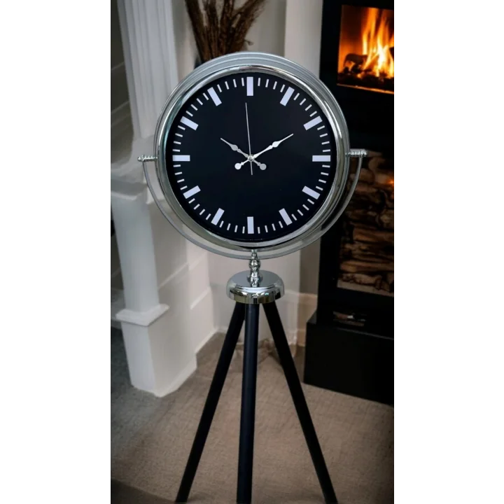 Mey İthalat® Krom Prime Modern Tripod Ayaklı Saat