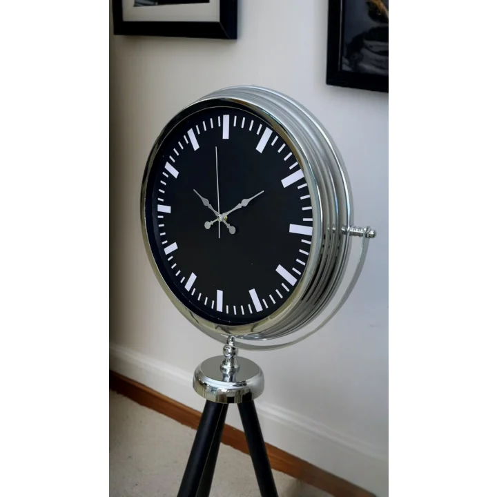 Mey İthalat® Krom Prime Modern Tripod Ayaklı Saat