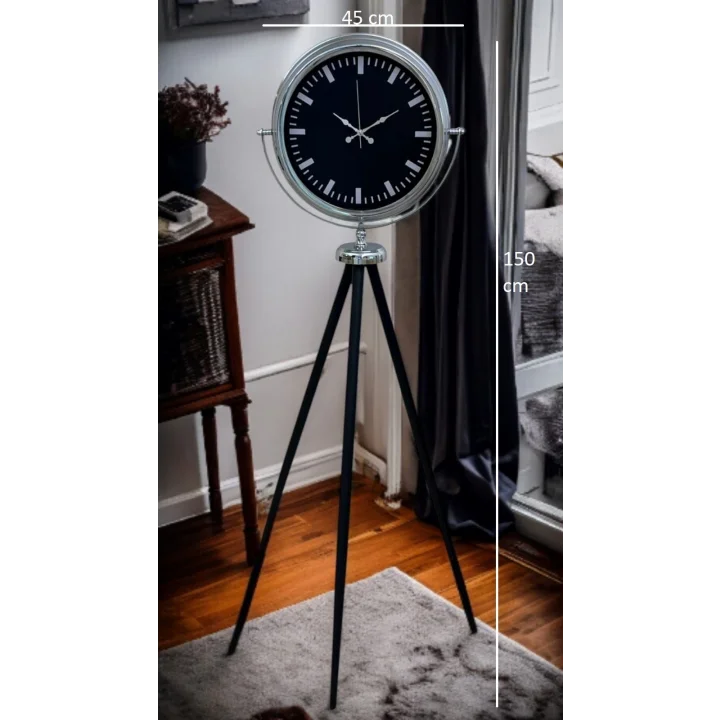 Mey İthalat® Krom Prime Modern Tripod Ayaklı Saat