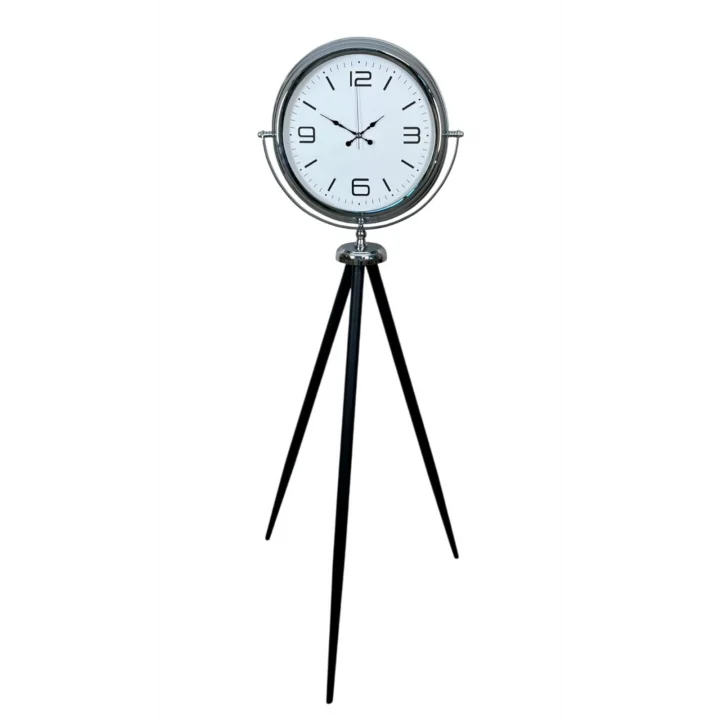 Mey İthalat® Krom Sade & Şık Tripod Ayaklı Saat