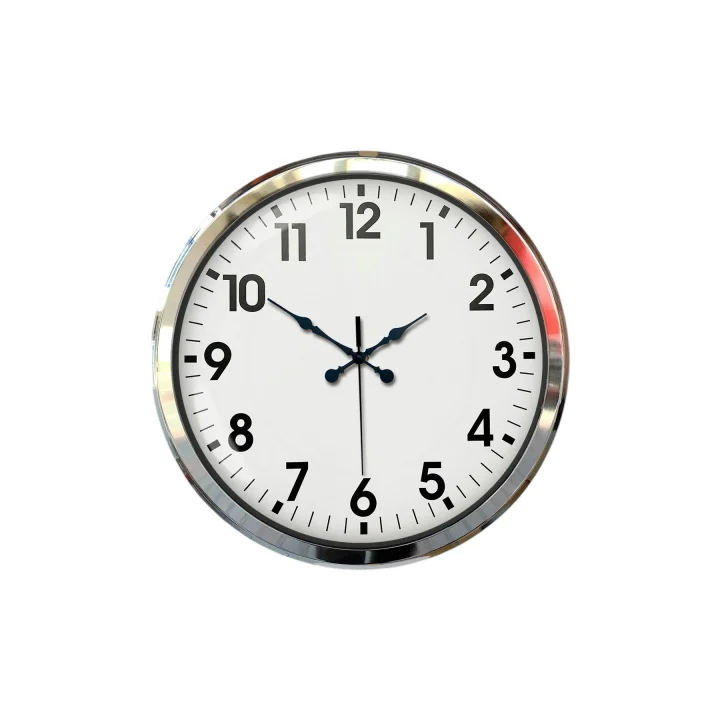 Mey İthalat® Krom Şıklık 52 Cm Metal Modern Duvar Saat