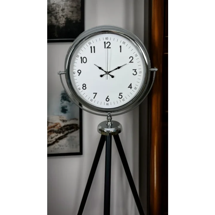 Mey İthalat® Krom Standart Tripod Ayaklı Saat