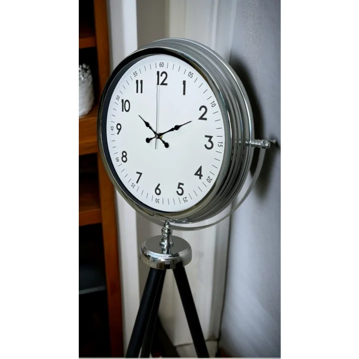 Mey İthalat® Krom Standart Tripod Ayaklı Saat