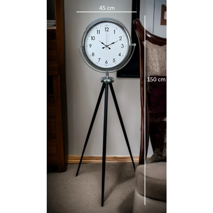 Mey İthalat® Krom Standart Tripod Ayaklı Saat