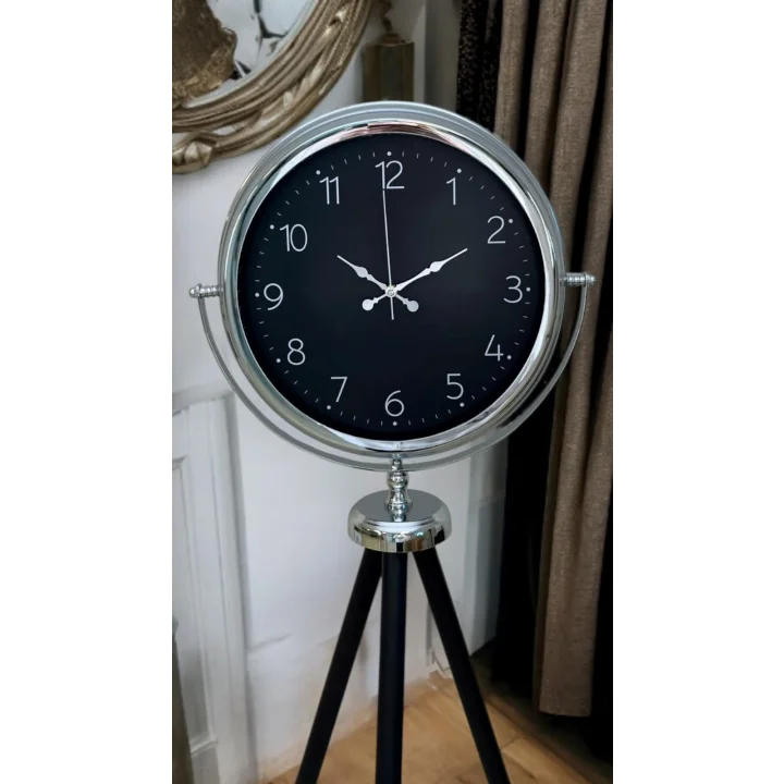 Mey İthalat® Krom Zarif Tripod Ayaklı Saat