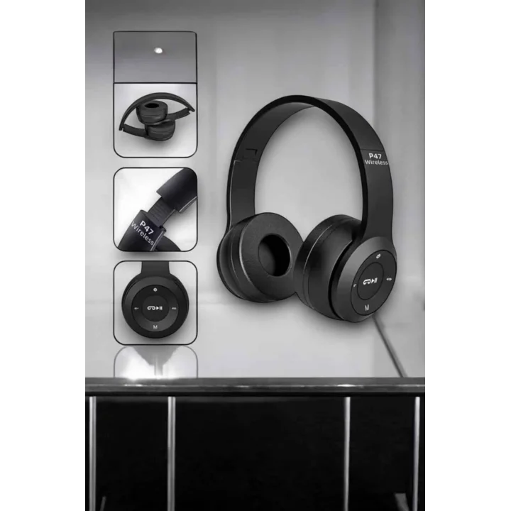 Mey İthalat® Kulak Üstü TF Kart ve AUX Destekli Ergonomik Bluetooth Kulaklık