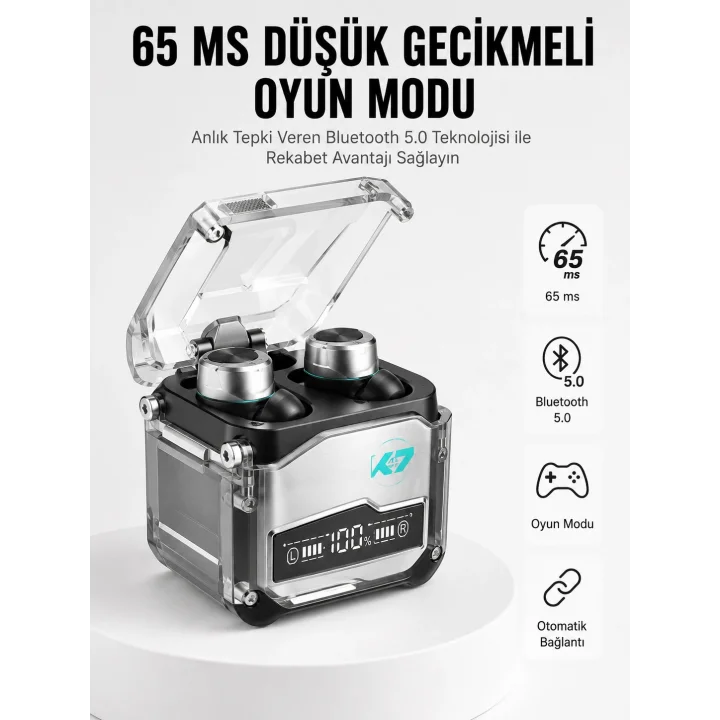 Mey İthalat®  Kulaklığı Yeni Mekanik Kablosuz Kulaklık İos Android Uyumlu