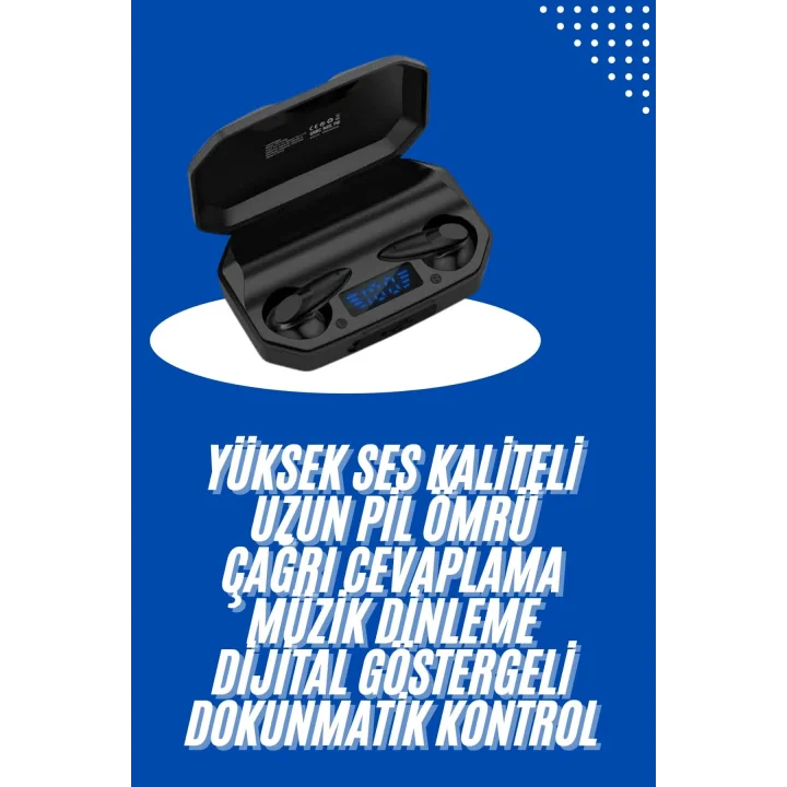 Mey İthalat® Kulaklık Bluetooth 5.2 Kablosuz Kulakiçi Rgb Işıklı Çift Mikrofonlu Yeni Nesil