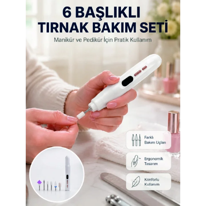 Mey İthalat® Kurutma Özellikli Manikür Pedikür Cihazı Şarj Edilebilir