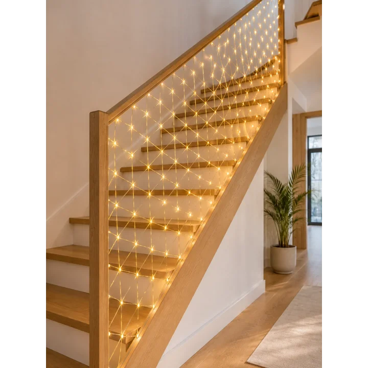 Mey İthalat® LED Ağ Işık Dekoratif File Aydınlatma Balkon Oda ve Bahçe Süsleme Yeni Nesil