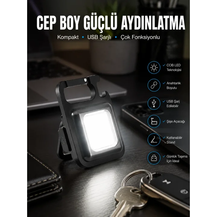 Mey İthalat® Led Işık Acil Durum Işığı Çok Fonksiyonlu Mıknatıs Özelliği