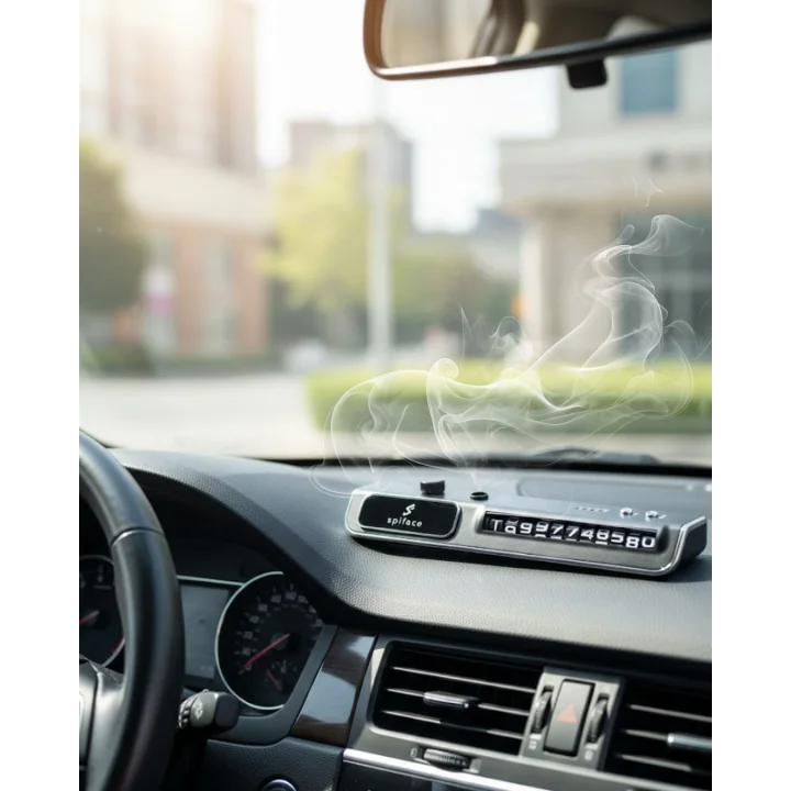 Mey İthalat® LED Işıklı Araç Ön Cam Telefon Numarası Gösterme Aparatı + 3 Seviyeli Hava Nemlendirici