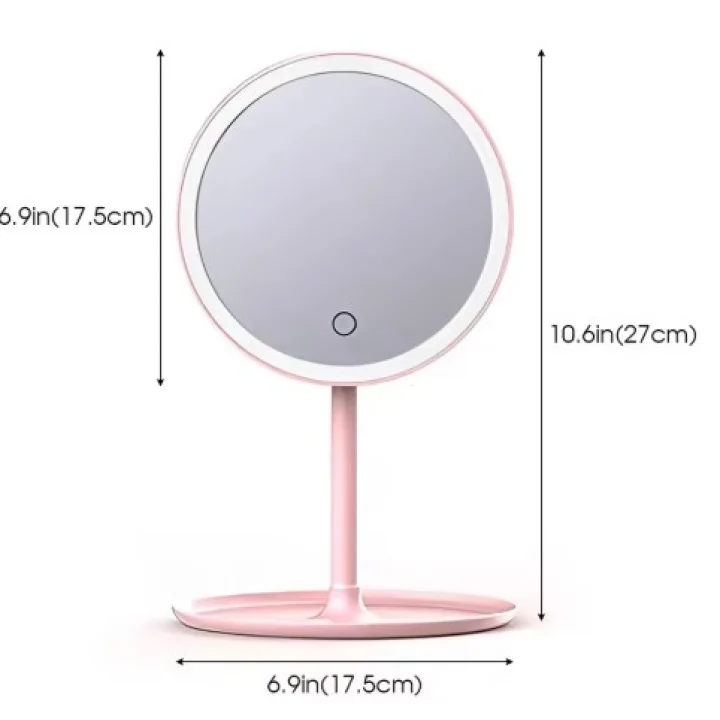Mey İthalat® Led Işıklı Dokunmatik Makyaj Aynası 3 Kademeli Işık Ayarlı