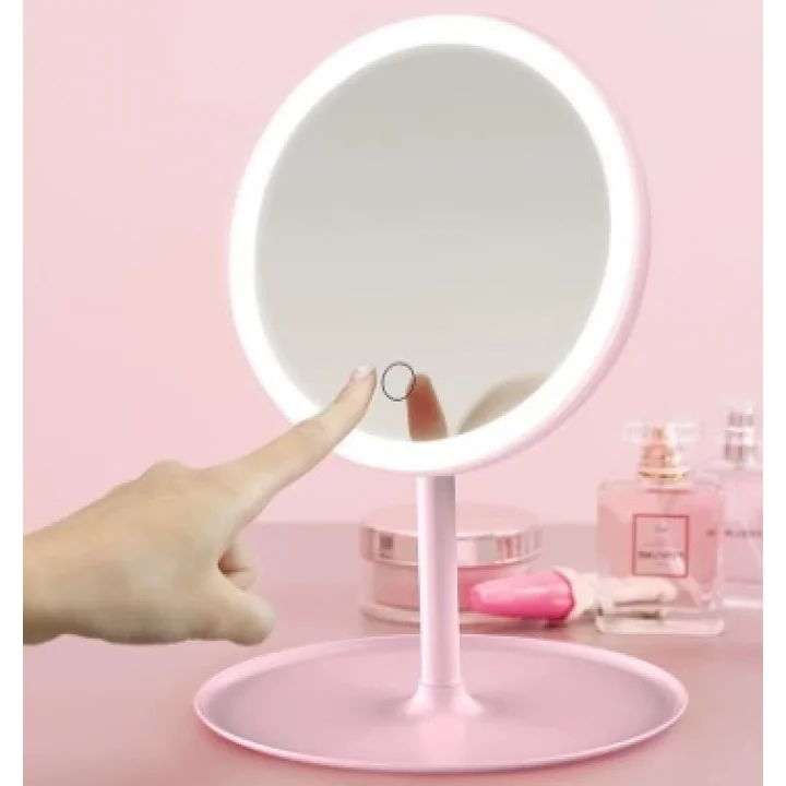 Mey İthalat® Led Işıklı Dokunmatik Makyaj Aynası 3 Kademeli Işık Ayarlı