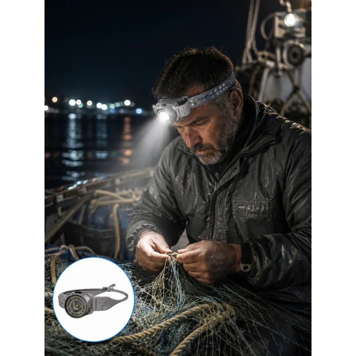 Mey İthalat® LED Kafa Feneri Ayarlanabilir Baş Bantlı Güçlü Aydınlatma Lambası