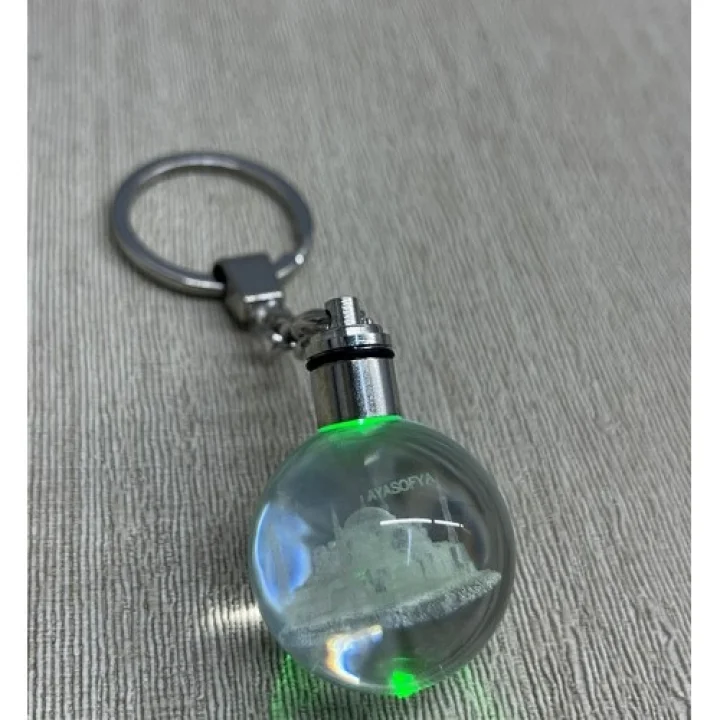 Mey İthalat® Ledli Ayasofya Tasarımı Kristal Anahtarlık