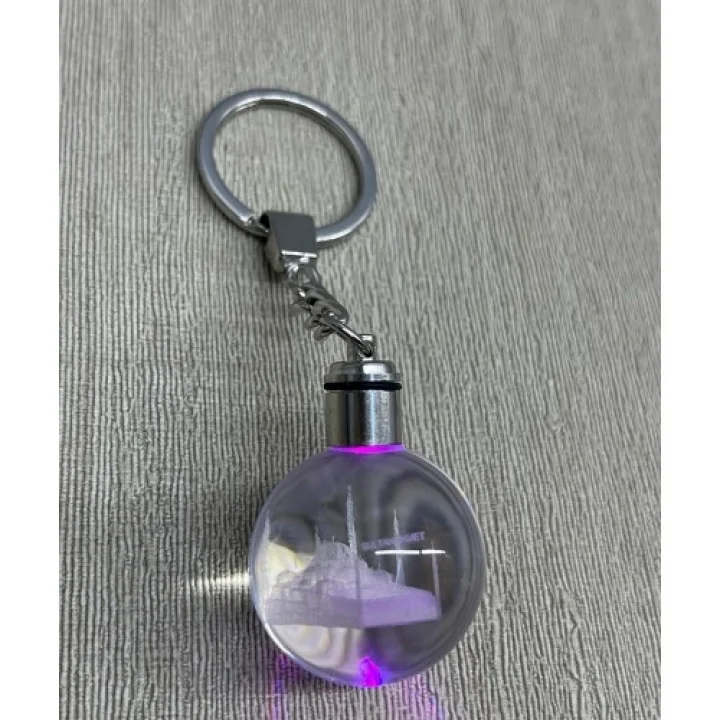 Mey İthalat® Ledli Sultanahmet Tasarımı Kristal Anahtarlık