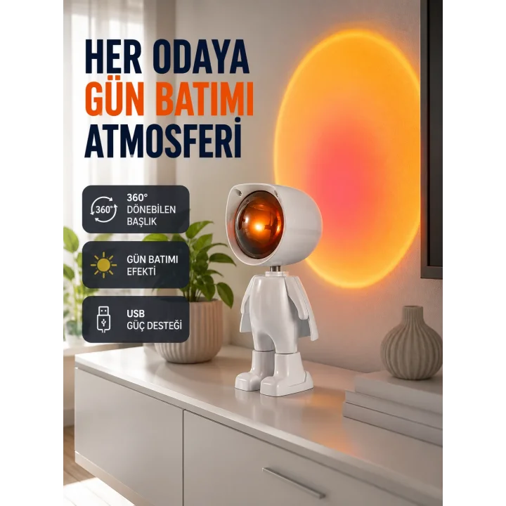 Mey İthalat® Loş Işıklı Şarjlı Ortam Lambası – Kompakt ve Portatif Yeni Nesil