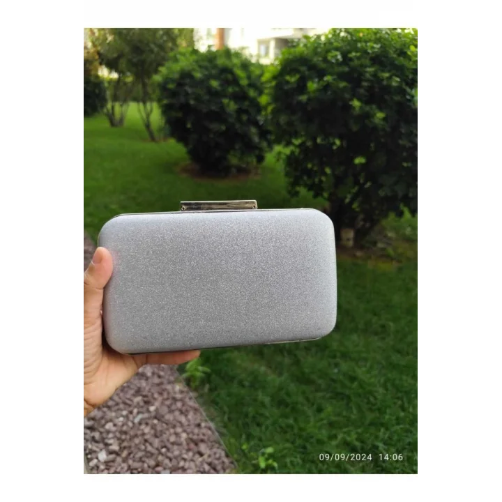 Mey İthalat® Lowell Home  Gümüş Simli Abiye Çanta