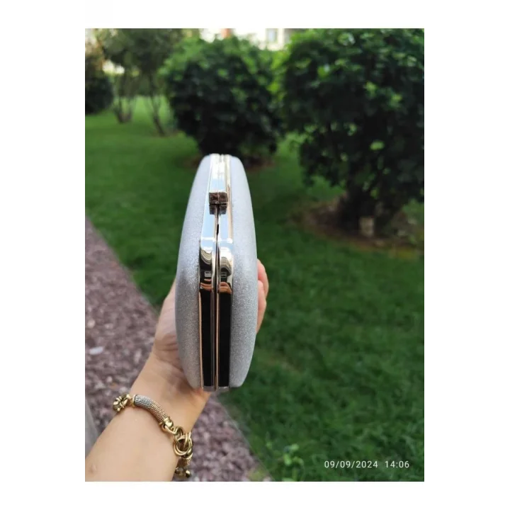 Mey İthalat® Lowell Home  Gümüş Simli Abiye Çanta