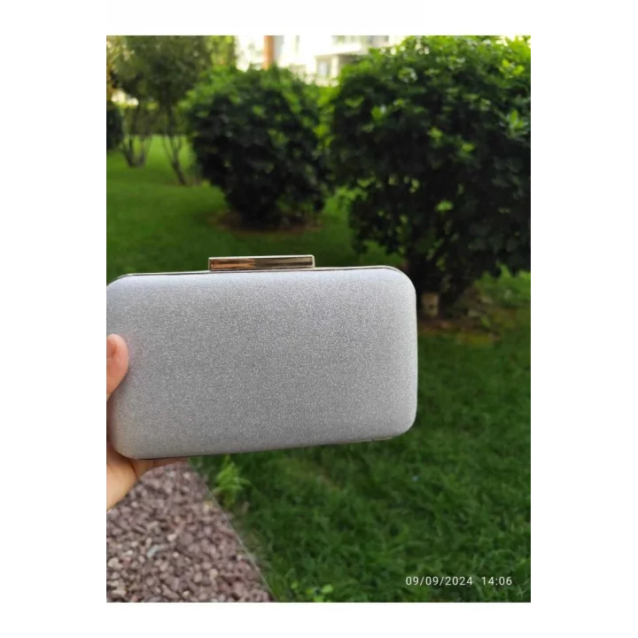 Mey İthalat® Lowell Home  Gümüş Simli Abiye Çanta