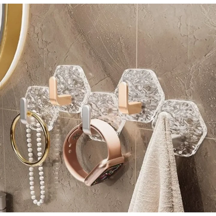 Mey İthalat® Lüks 5’li Duvar Askısı Banyo Mutfak İçin Havlu  Askılık
