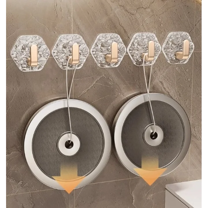 Mey İthalat® Lüks 5’li Duvar Askısı Banyo Mutfak İçin Havlu  Askılık