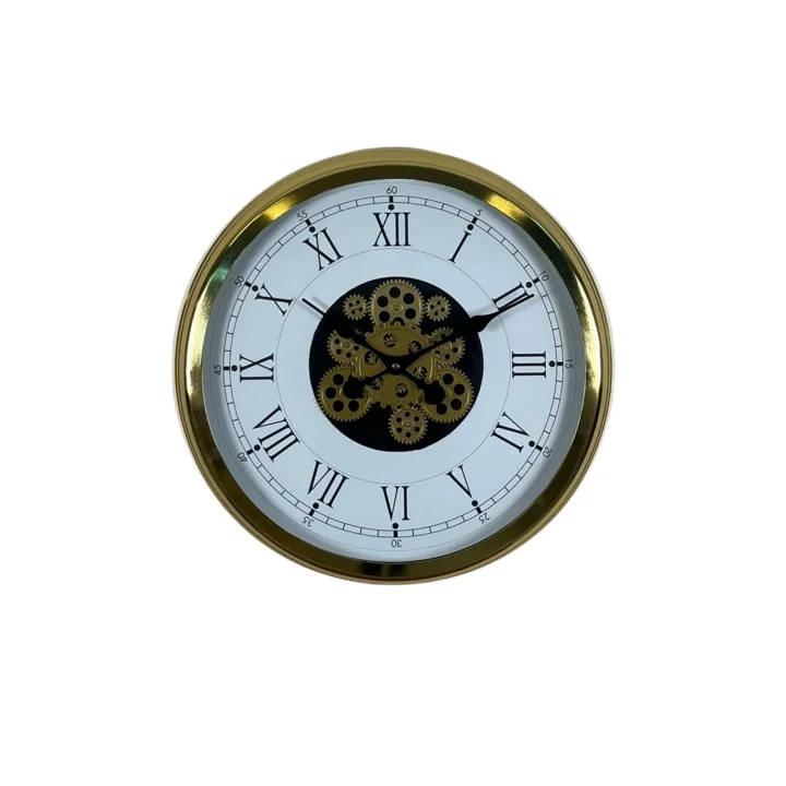 Mey İthalat® Luxury Gold 60 Cm Çarklı Duvar Saati