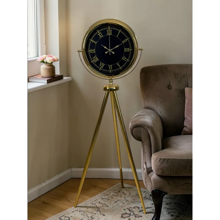 Mey İthalat® Luxury Gold Tripod Ayaklı Modern Saat
