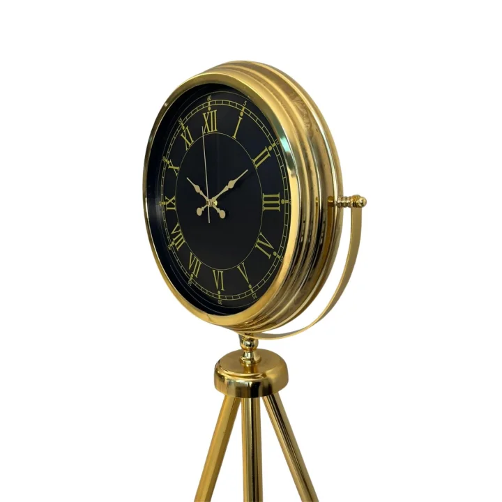Mey İthalat® Luxury Gold Tripod Ayaklı Modern Saat