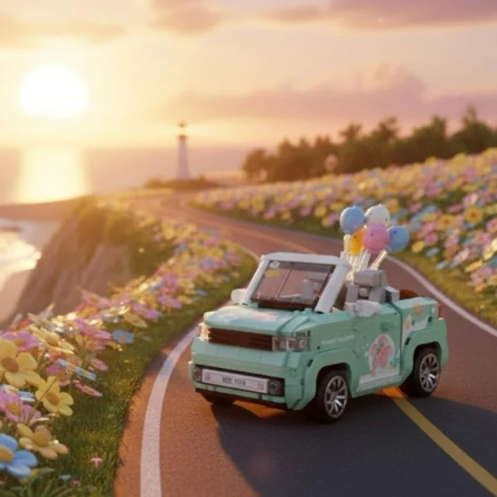 Mey İthalat® LZ-1132  BALON ARABASI YEŞİL 779 PARÇA BLOCK OYUNCAK