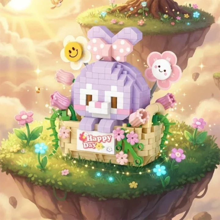 Mey İthalat® LZ-8805  MOR TAVŞAN 400 PARÇA BLOCK OYUNCAK