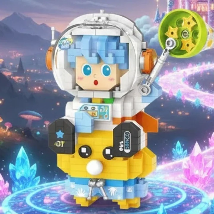 Mey İthalat® LZ-8827  ASTRONOT MAVİ 390 PARÇA BLOCK OYUNCAK