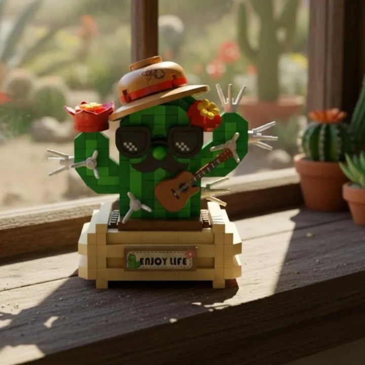 Mey İthalat® LZ-8833  KAKTÜS 380 PARÇA BLOCK OYUNCAK