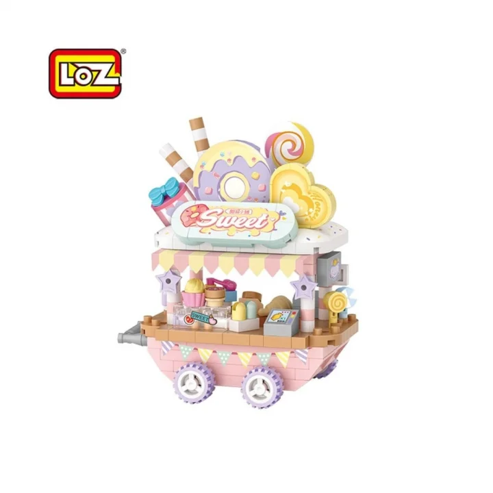 Mey İthalat® LZ-8855  TATLI SEPETİ ARABASI 300 PARÇA BLOCK OYUNCAK