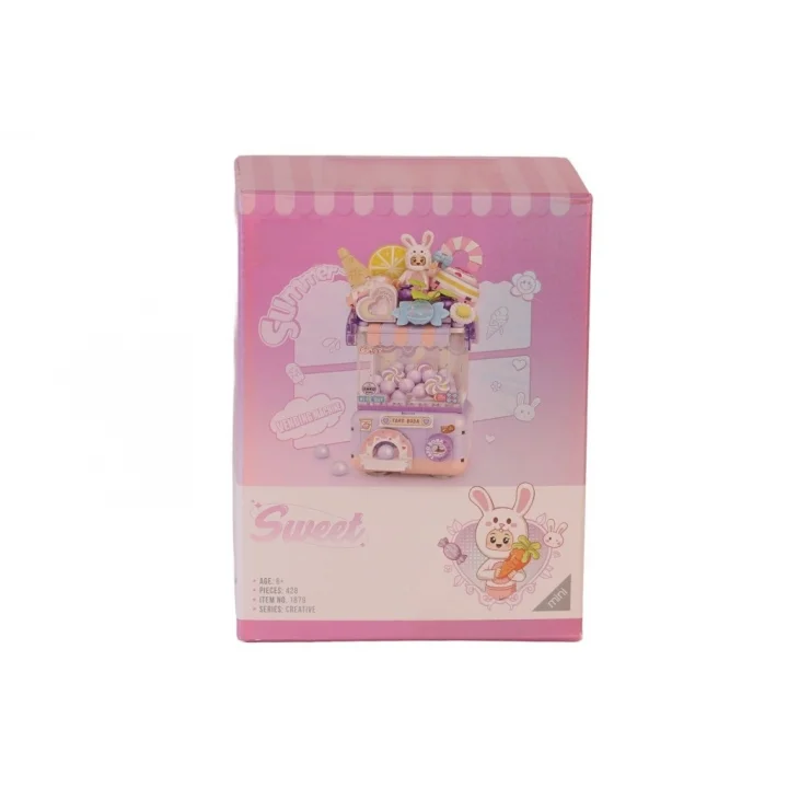 Mey İthalat® LZ1679 Sevimli Gashapon Makineleri MOR  BLOCK OYUNCAK 428 PRÇ