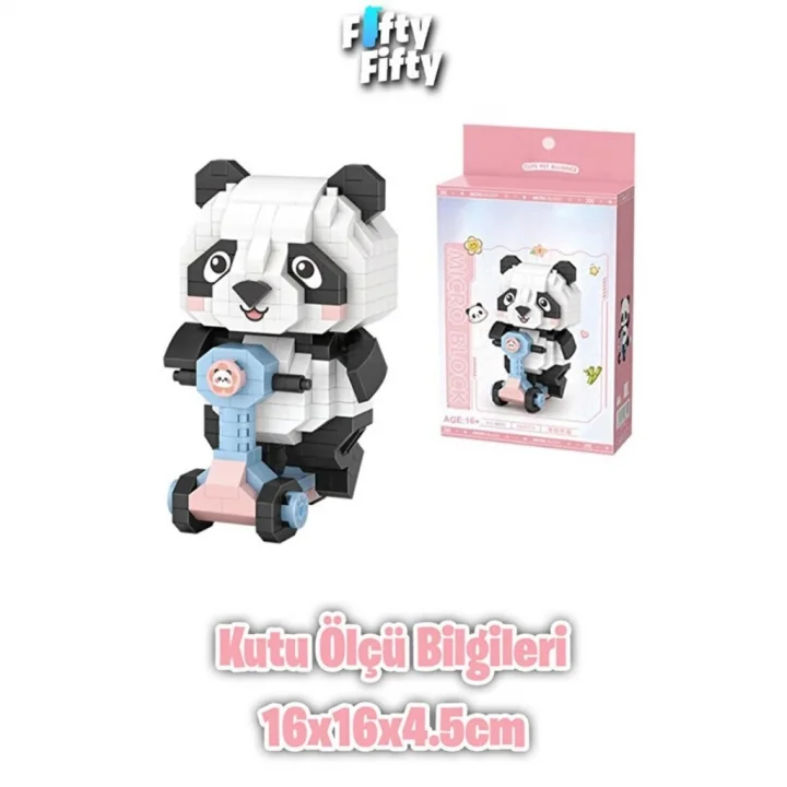 Mey İthalat® LZ8801 PANDA SCOOTER BLOCK OYUNCAK 320 PARÇA