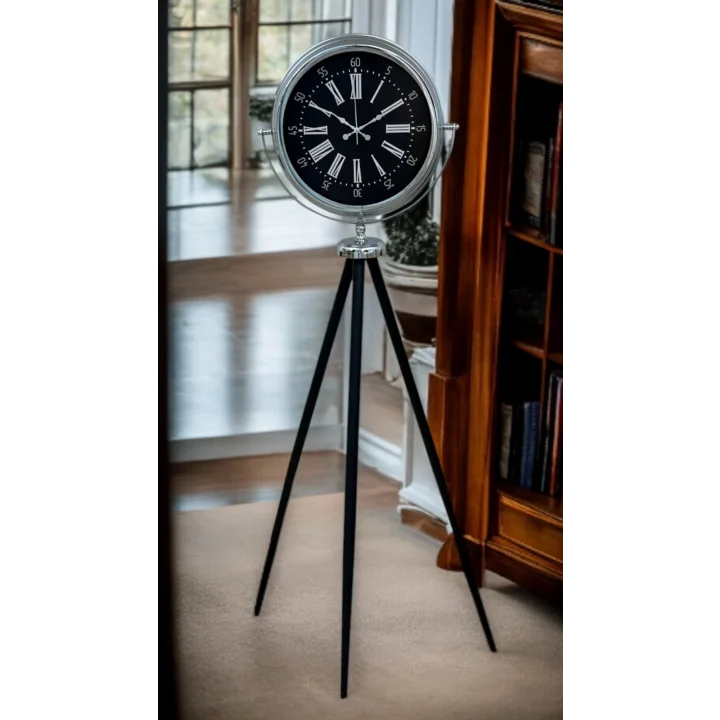 Mey İthalat® Majestic Krom Tripod Ayaklı Saat